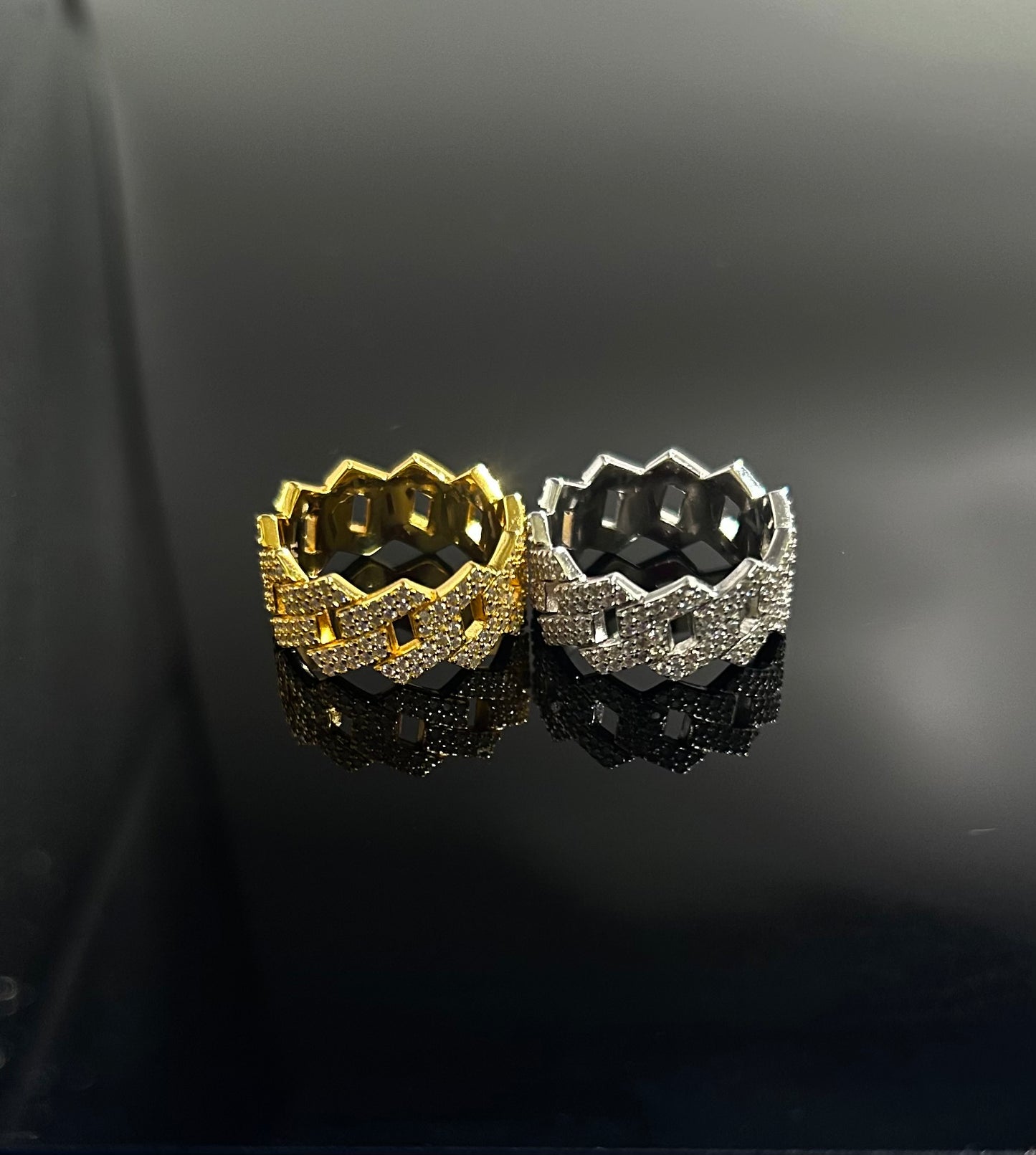 2 Row Cuban Link Ring